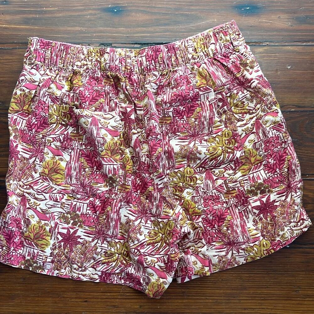 Joie 100% linen printed hi rise elastic waist pull on shorts sz S - Picture 6 of 6